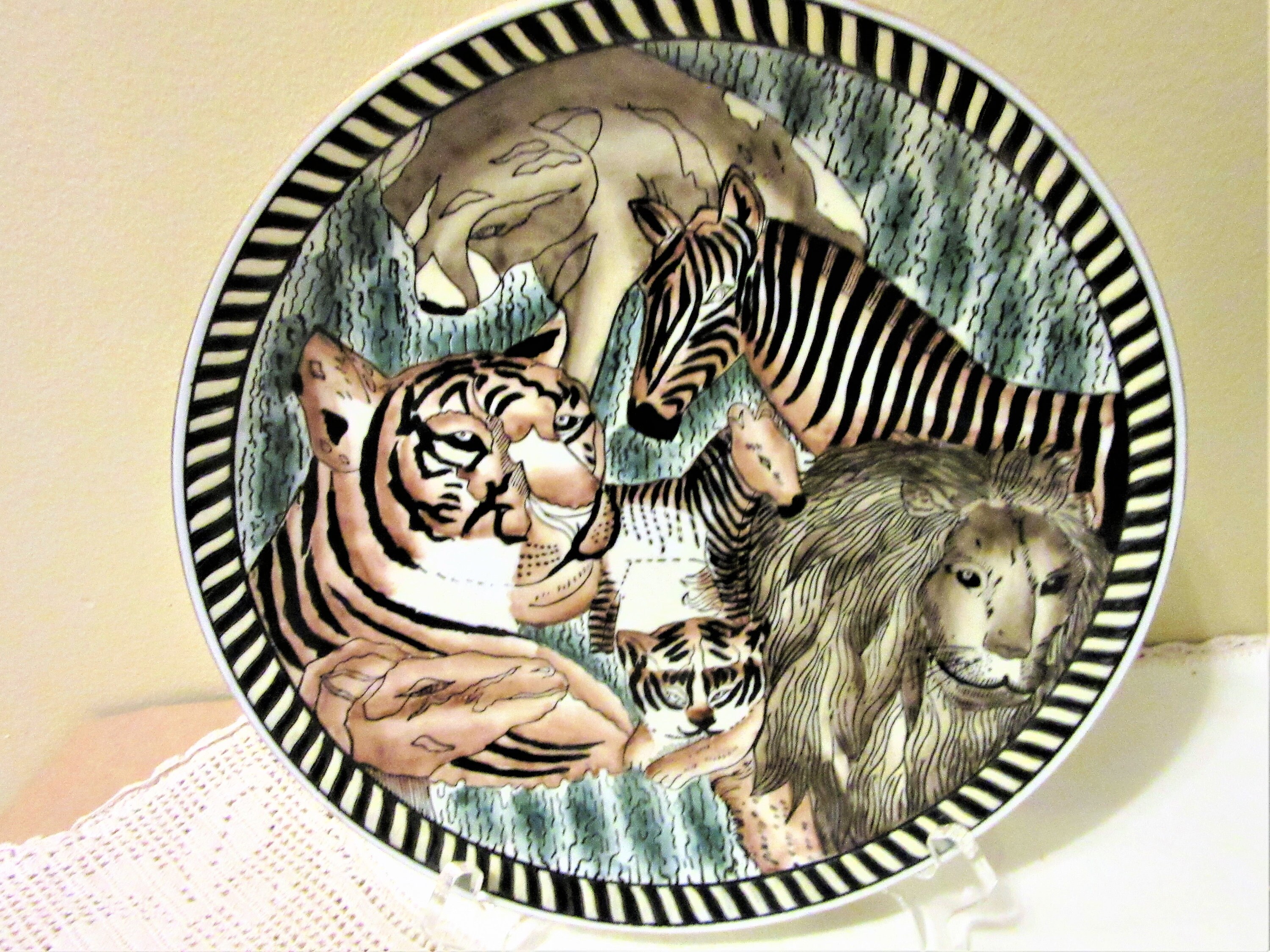 Wall Decor Decorative Plate Jungle Safari Safari Animals Etsy