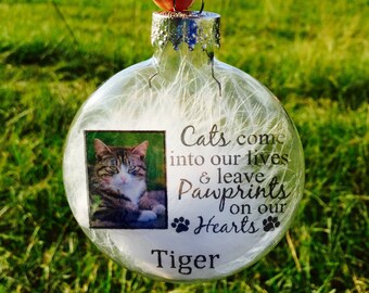 Cat Memorial Ornament - Personalized Cat Photo Ornament - Personalized Cat Memorial -  Cat Loss Gift - Cat Keepsake - Cat Lover Gift