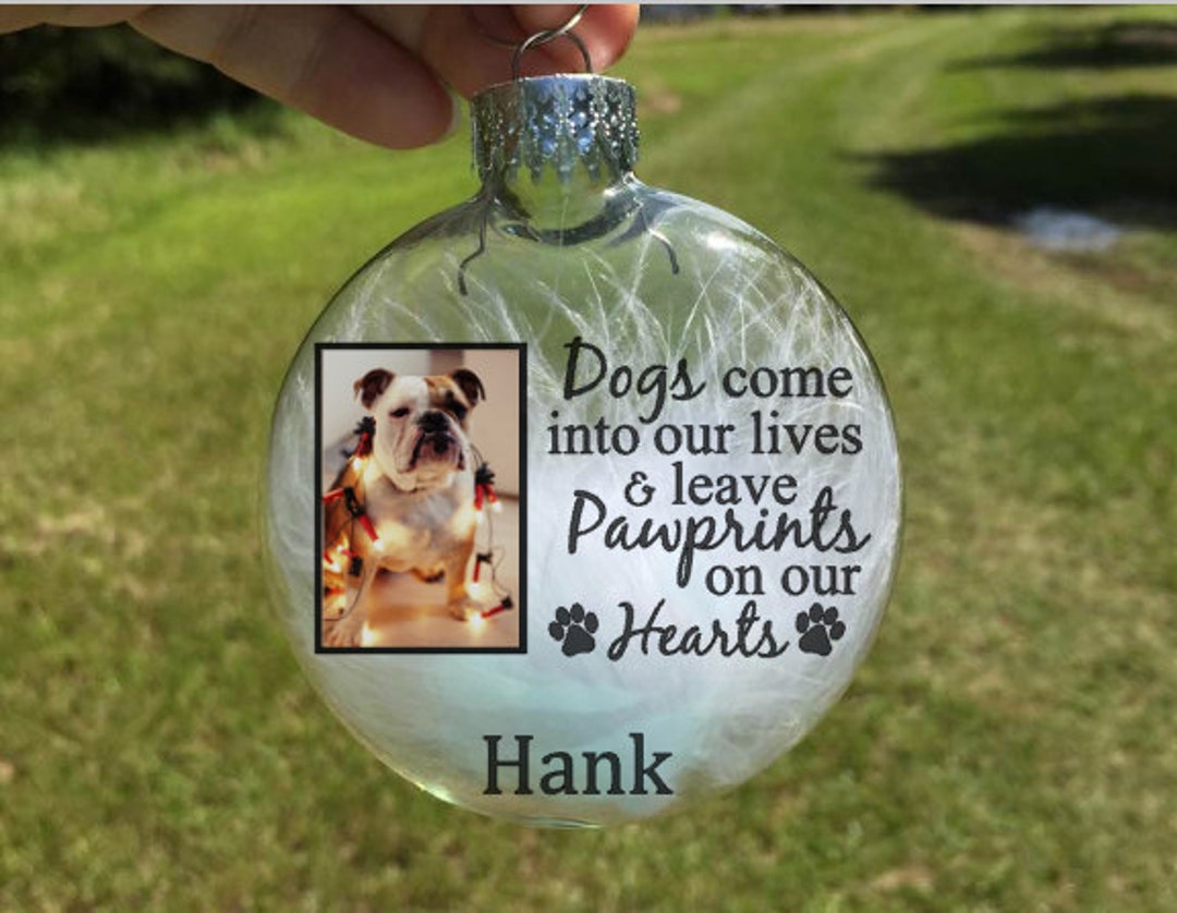 Pet Memorial Ornament With Photo - Dog Loss Gift - Pet Remembrance ...