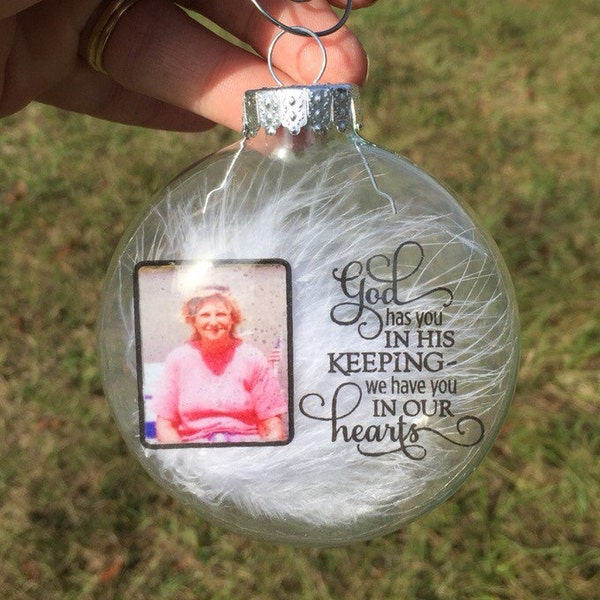 In memory Christmas ornament - Photo Christmas ornament - Memorial ornament - Keepsake ornament - Remembrance ornament - Sympathy gift