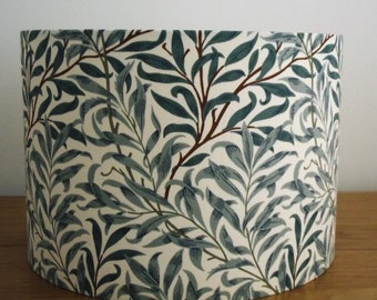 William Morris Lampshade Handmade In Willow Bough Green Fabric