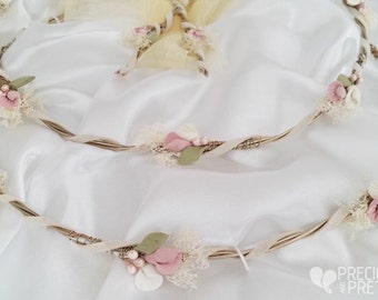 Stefana Greek Wedding Crowns Romantic Style Porcelain Lilies Orthodox Stephana /Tiaras / Stefana