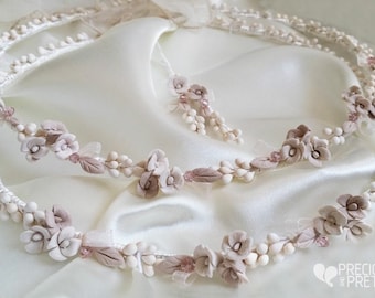 Stefana Crowns Greek Orthodox Wedding Flowers Crowns Vintage Style Porcelain Roses Orthodox Stephana Tiaras Stefana