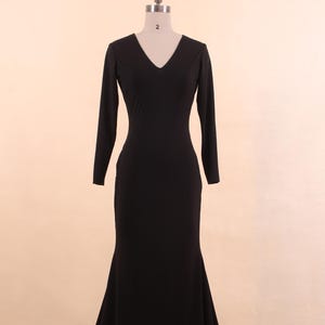 Black Long Sleeve Dress Elegant Evening Gown, Evening Dress For Women Floor Length, Maxi Party Dress, Mermaid Prom Dress 2025