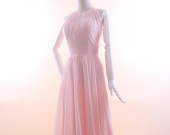 sachin and babi light blue dress Dressime Chic A Line Halter Chiffon Floor Length Bridesmaid Dress With   dressime