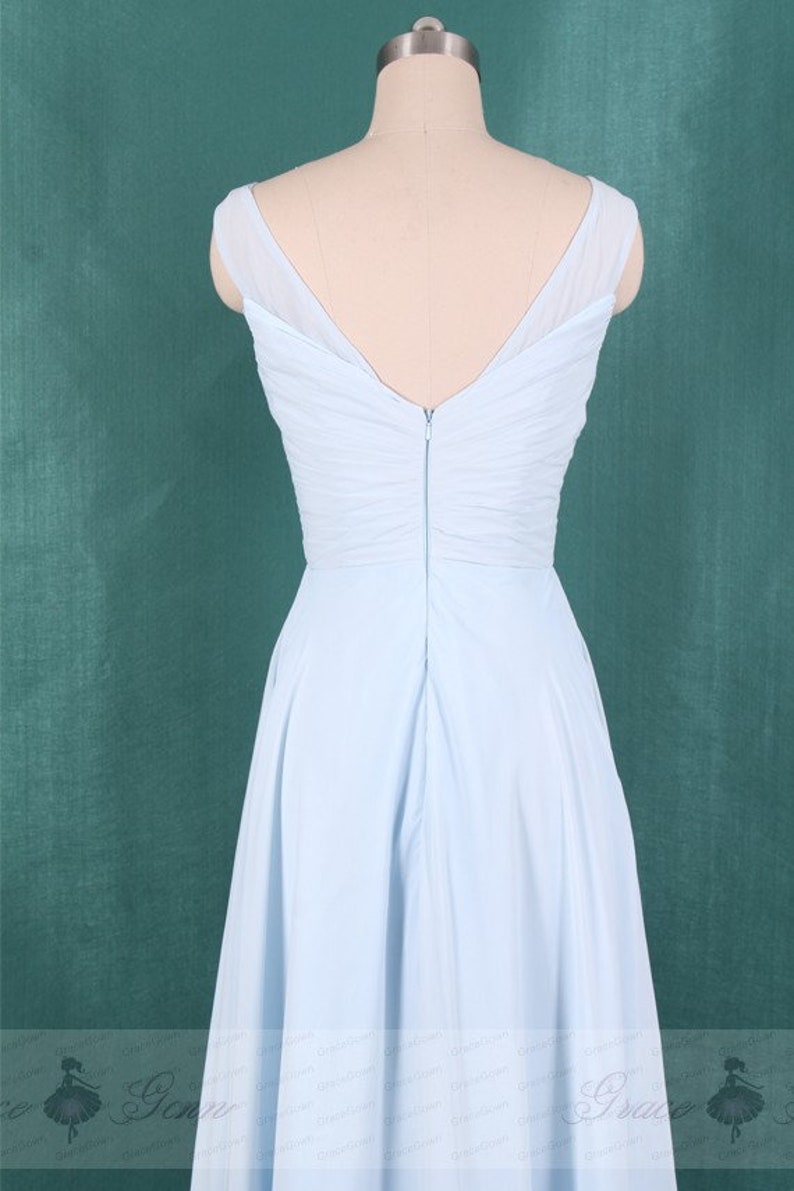 Light Blue Bridesmaid Dressa-line V Neck Prom Dress | Etsy