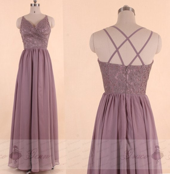 dusty purple long dress