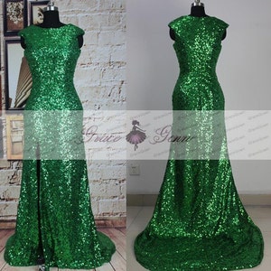 emerald green sequin bridesmaid dress