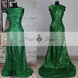 emerald green sequin bridesmaid dress