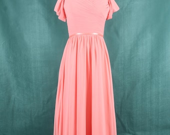 Vestido largo de gasa para dama de honor, vestido formal de noche para mujer, vestido para invitada de boda al aire libre