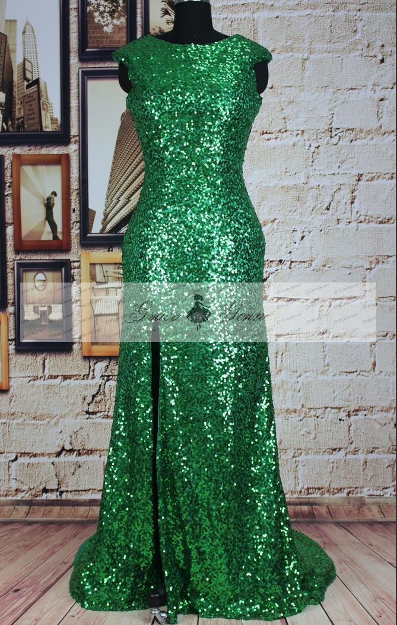 Emerald Green Bridesmaid Dress Sequin DressLong Dresses For Etsy