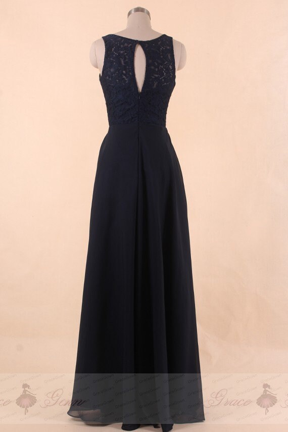 navy blue bridesmaid gown