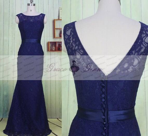 navy bridesmaid dresses lace