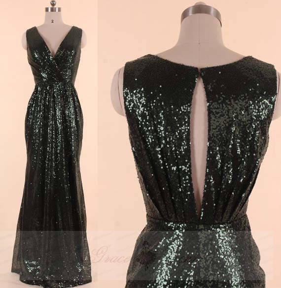 green sequin bridesmaid dress