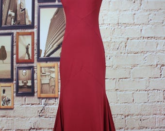Bridesmaid Dress Wine Jersey Dress,Wedding Dress,Mermaid Prom Dress,V Back Mother Of The Bride Dresses,Long Formal Evening Dress For Women