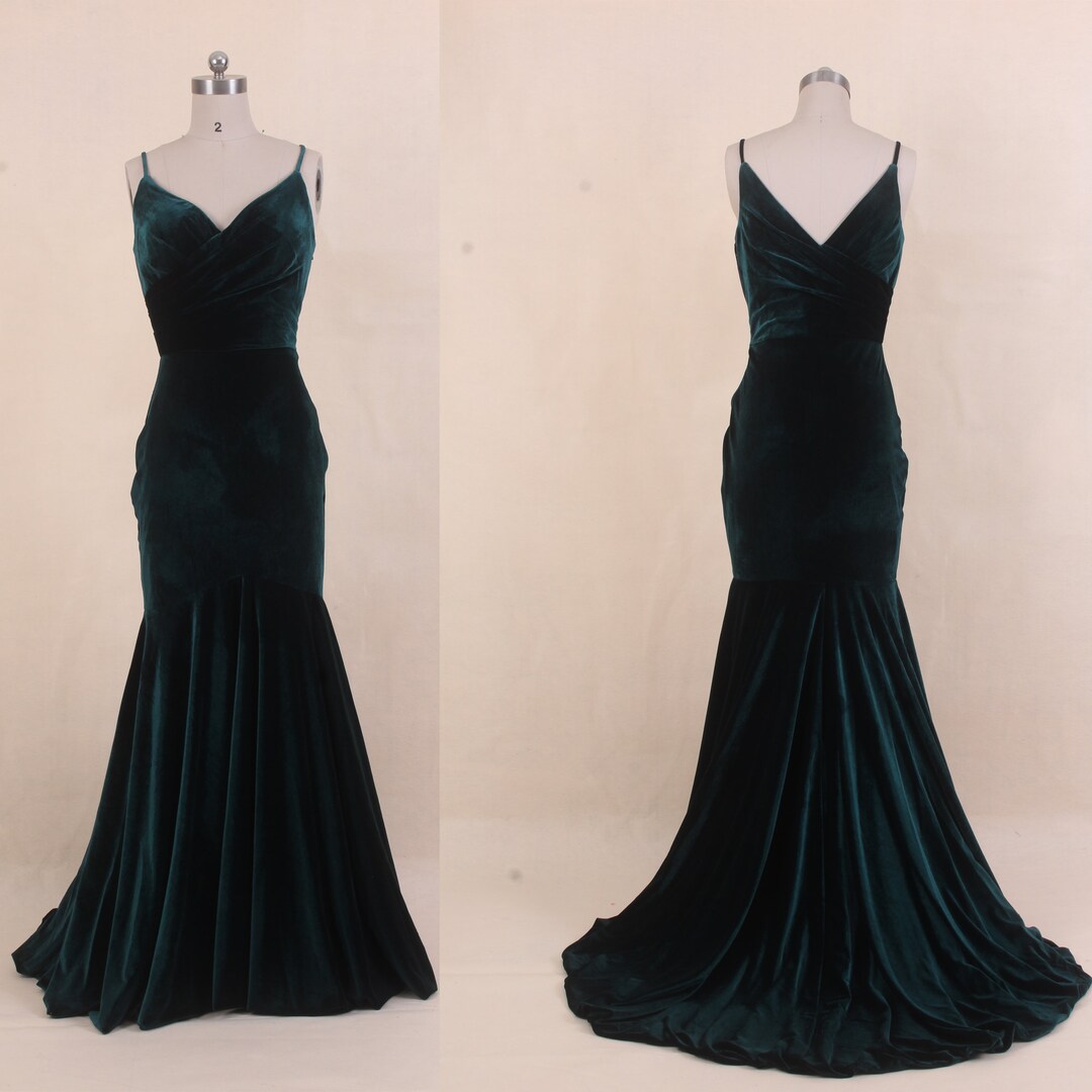 Velvet Grecian Neck Maxi Bridesmaid Gowns Lime Green