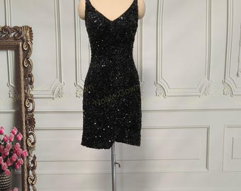 glitter dresses for homecoming Glittery Little Black Homecoming Dresses Mini Cocktail Dresses Pageant –  SELINADRESS
