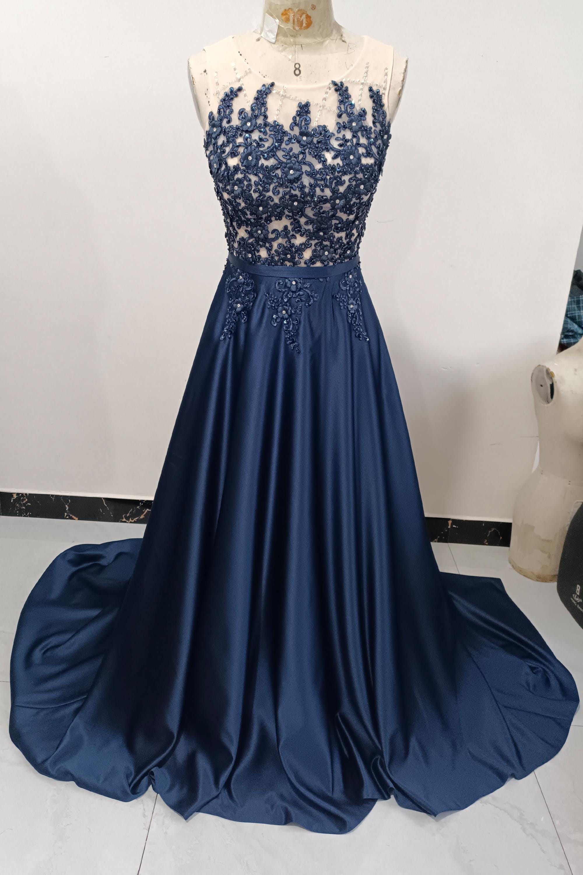 navy blue engagement dress Affordable Long Navy Blue Mermaid Beaded Fringe Formal Dresses Engagement Dresses Prom Dress Sweet 16 Dresses Tulle Sequin Open Back Long Sleeves Gorgeous 1321020456