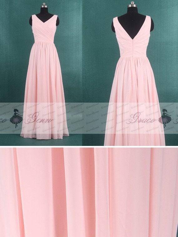blush pink chiffon bridesmaid dresses