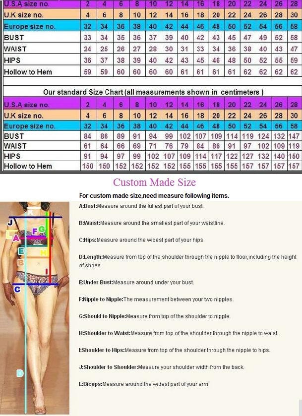 blush prom size chart