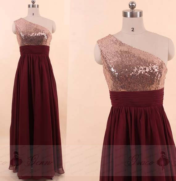 rose gold burgundy dress