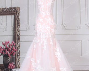 chinese dress ladies Long Pastel Floral Mermaid Prom Dress D145 main image 1