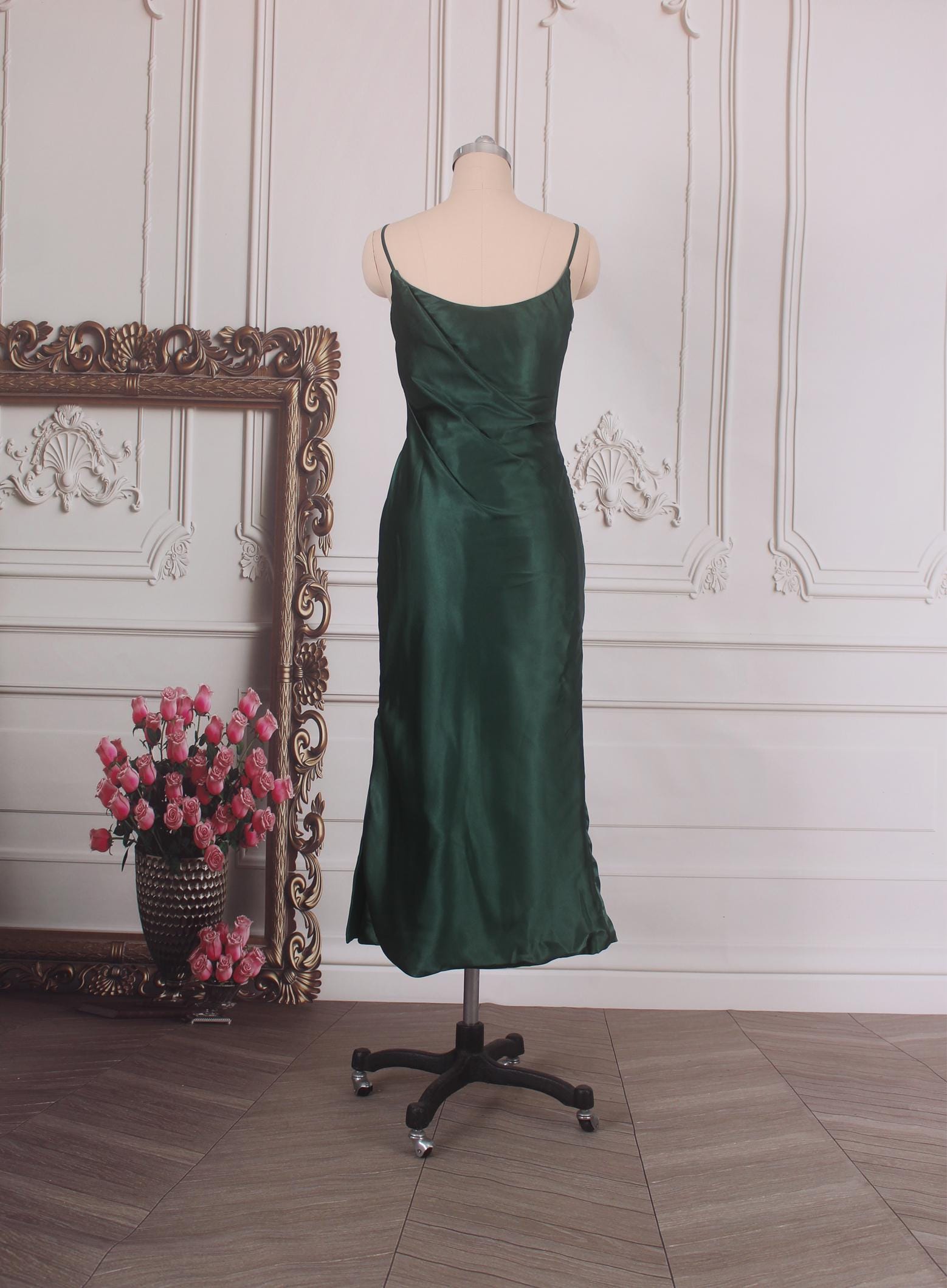 emerald green summer wedding guest dress Bridesmaid Dress, Party Women Cocktail Wedding Evening Gown Medium colorgrp-51202