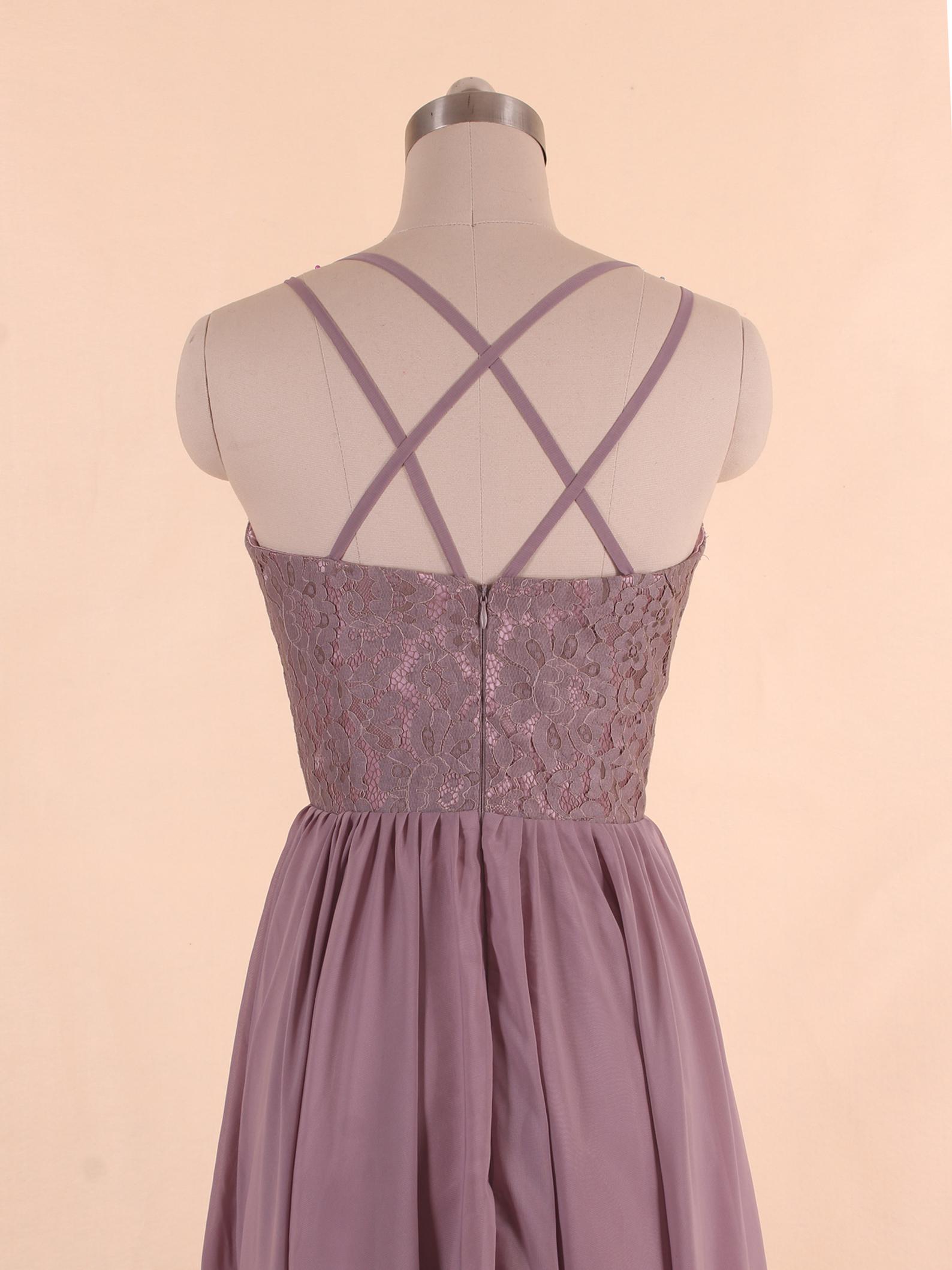 lace mauve bridesmaid dresses Mermaid Sweetheart Neck Lace Purple Long Prom Dress Formal Dress US14 / As Picture main image 0