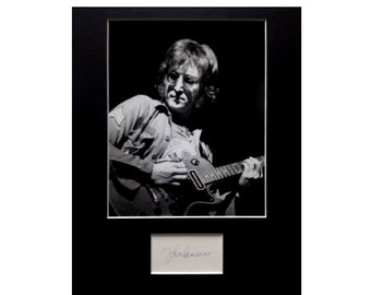 JOHN LENNON AUTOGRAPH photo display
