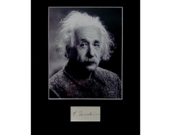 ALBERT EINSTEIN AUTOGRAPH photo display