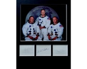 APOLLO 11 AUTOGRAPH photo display Neil Armstrong Buzz Aldrin Michael Collins