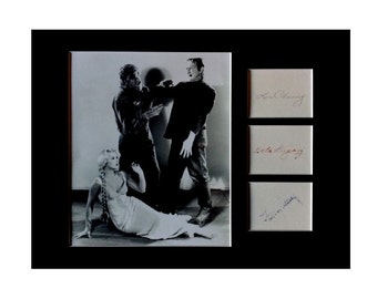 LON CHANEY Bela Lugosi Ilona Massey Frankenstein meets the Wolfman AUTOGRAPH photo display