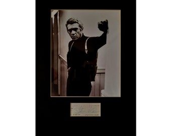 STEVE McQUEEN AUTOGRAPH photo display Bullitt