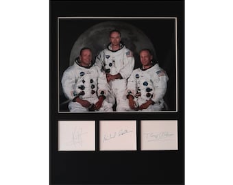 APOLLO 11 AUTOGRAPH photo display Neil Armstrong Buzz Aldrin Michael Collins