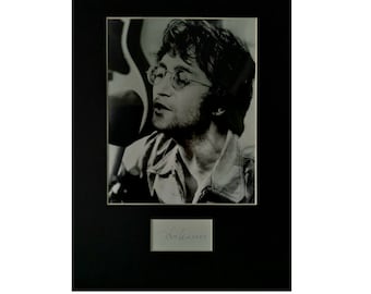 ヨーコ・オノ サイン入り写真 カスタム ジョン・レノン 額入り 11x14