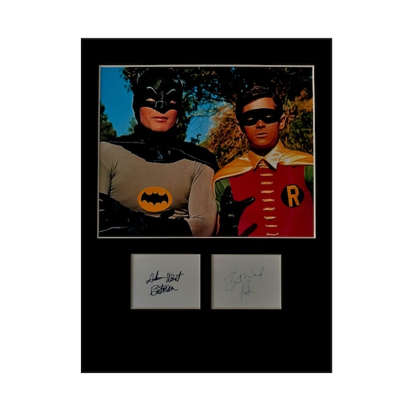 BATMAN and Robin AUTOGRAPH photo display Burt Ward Adam West TV