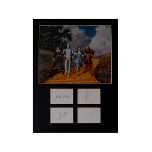 The WIZARD of OZ AUTOGRAPH photo display Judy Garland Jack Haley Bert Lahr Ray Bolger