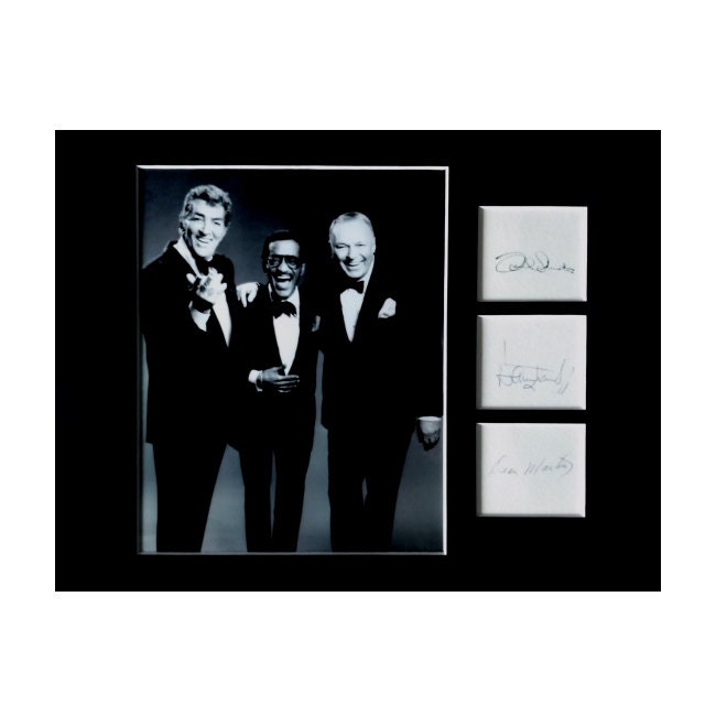 The RAT PACK AUTOGRAPH Photo Display Frank Sinatra Dean Martin Sammy