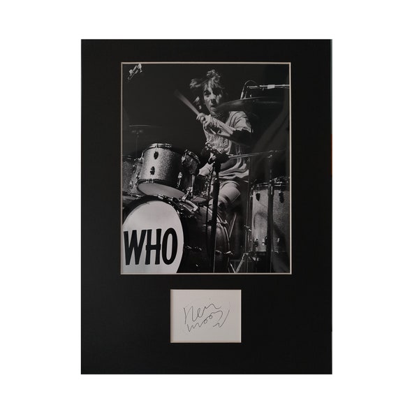 KEITH MOON AUTOGRAPH photo display The Who