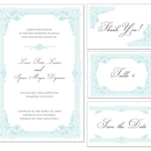 Tarjeta de agradecimiento de invitación de boda vintage