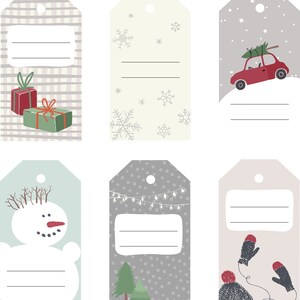 Sjablonen voor kerstcadeautags