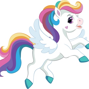 Licorne Vector Art Cartoon Character Clipart