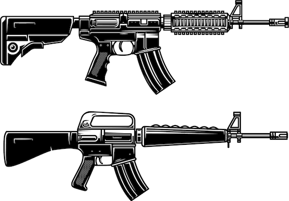 Assault Rifle Vector Art Digital Clipart | Etsy Canada