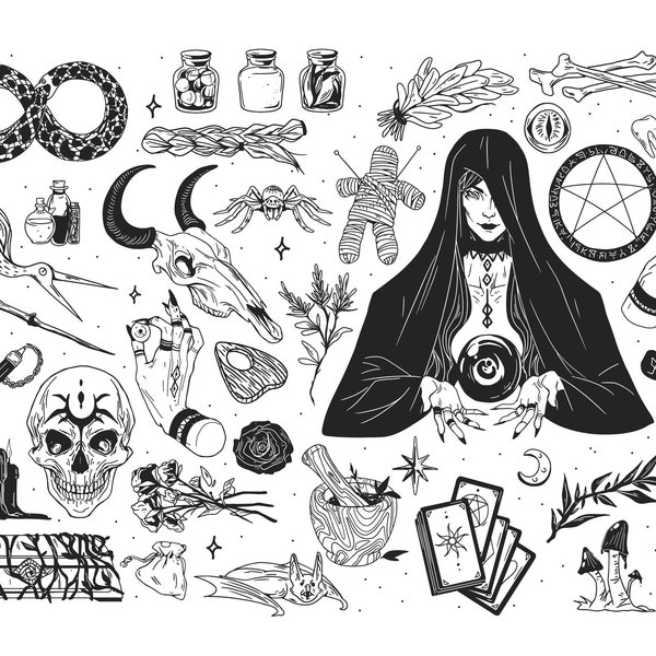 Halloween Witchcraft Vector Art Collection