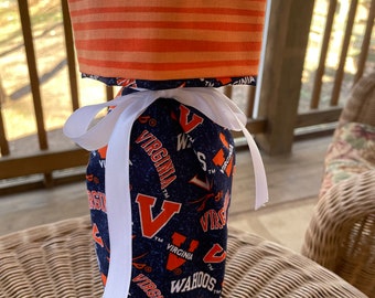UVA Cavaliers Wahoo reusable fabric wine bag