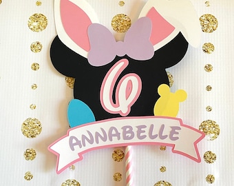 Minnie Easter cake topper, Mickey Easter cake topper, Easter cake topper