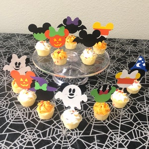 Halloween Mickey and Minnie Mouse inspired cupcake toppers, Mickey and Minnie Halloween Mix toppers ONLY