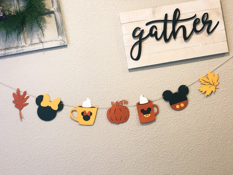 Mickey inspired PSL banner, THANKSGIVING Banner, Minnie Mouse inspired THANKSGIVING Banner, Fall banner image 8