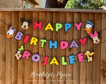 Mickey Mouse Clubhouse inspired Happy Birthday Banner