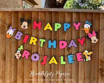 Mickey Mouse Clubhouse inspired Happy Birthday Banner